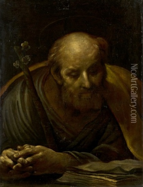 San Giuseppe Con Il Bastone Fiorito (saint Joseph With The Flowering Stick) Oil Painting - Luigi Crespi