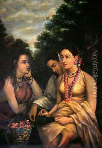 Sakunthala Oil Painting - Raja Ravi Varma