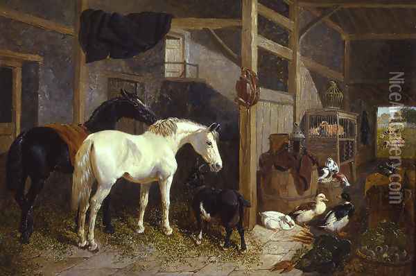 The Barnyard, Meopham Oil Painting - John Frederick Herring Snr