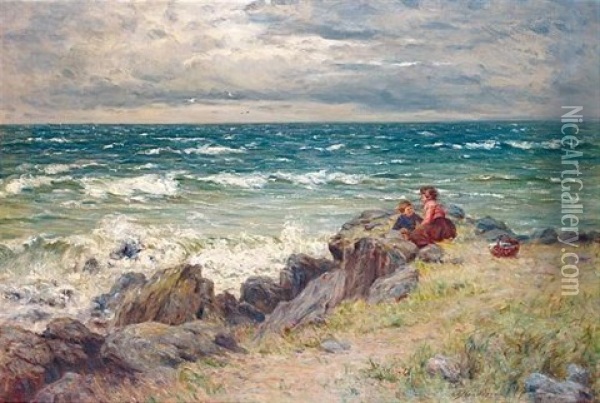 A Blustery Picnic Oil Painting - Joseph Henderson