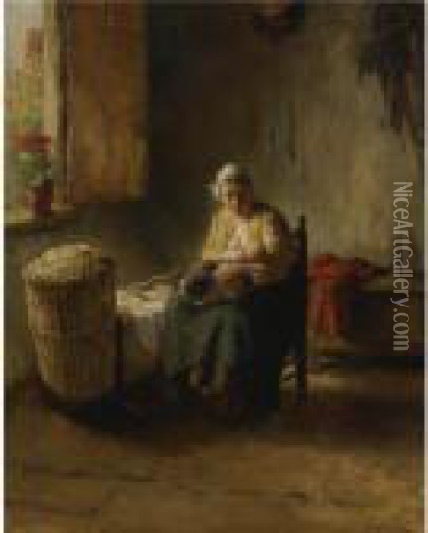 The Mother Oil Painting - Bernard Johann De Hoog