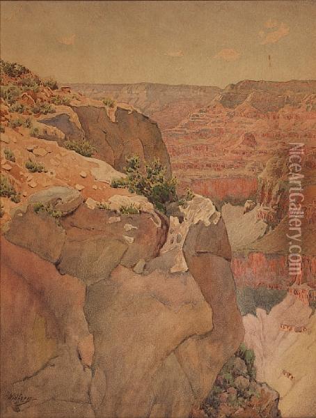 Hopi Point On The West Rim Of The Grand Canyon Oil Painting - Gunnar M. Widforss