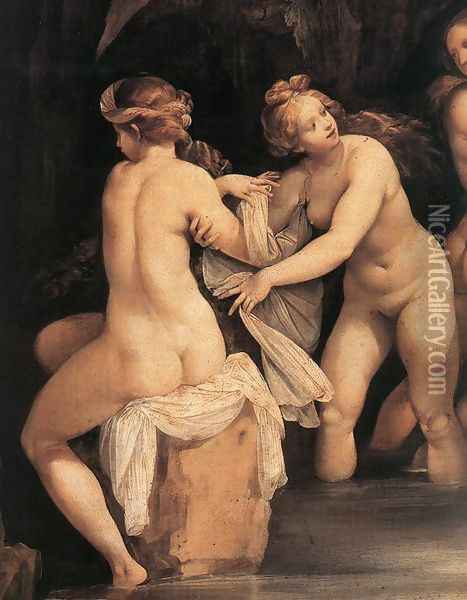Diana and Actaeon (detail) 2 Oil Painting - Giuseppe Cesari