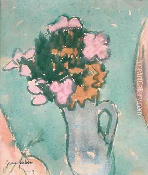 Vase of Flowers Oil Painting - Gwen John