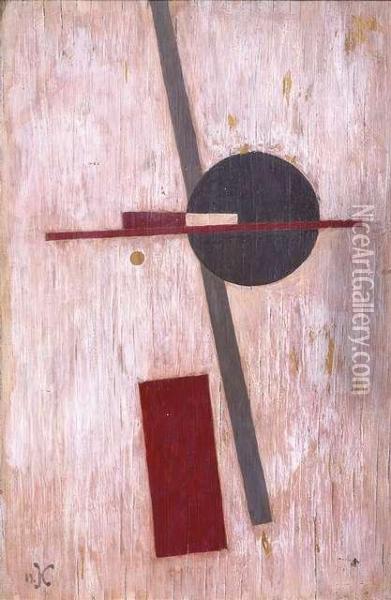 Kliun, Ivan: Composition 
Suprematiste. Oil Onwood. Initials. - Small Parts With Loss Of Colour Oil Painting - Ivan Klioune