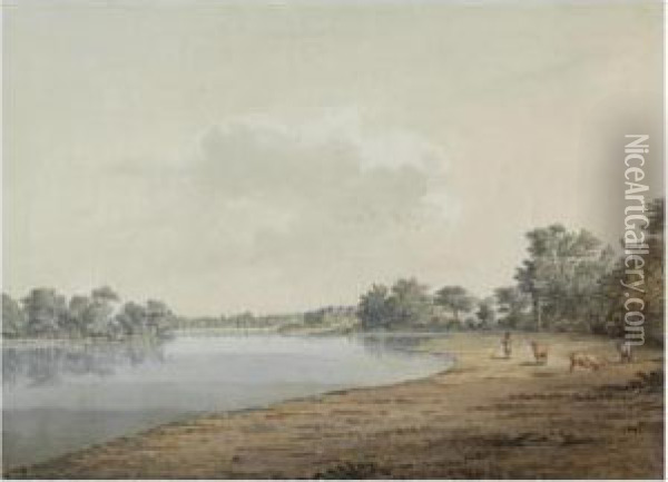 Knep Pond, Sussex Oil Painting - Samuel Hieronymus Grimm