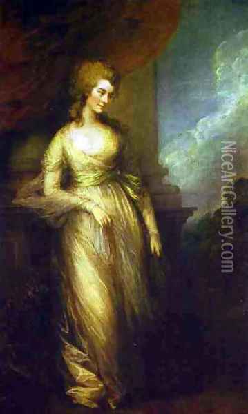 Georgiana. Duchess of Devonshire Oil Painting - Thomas Gainsborough