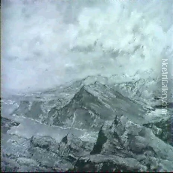 Hochgebirgslandschaft Mit See Oil Painting - Ludwig Bolgiano