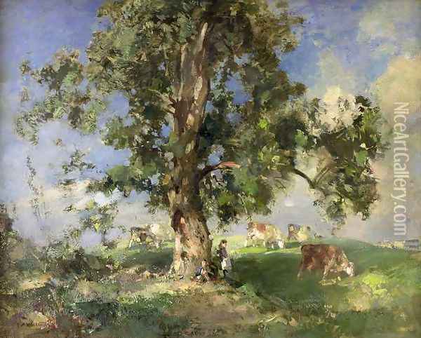 The Old Ash Tree Oil Painting - Edward Arthur Walton