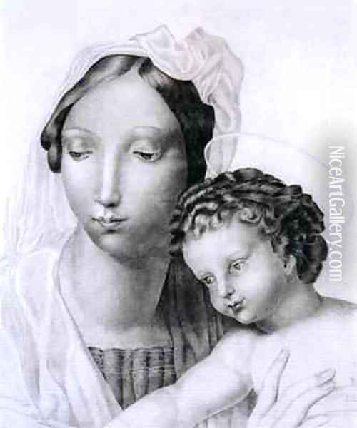 Madonna and Child Oil Painting - Charlotte Bronte