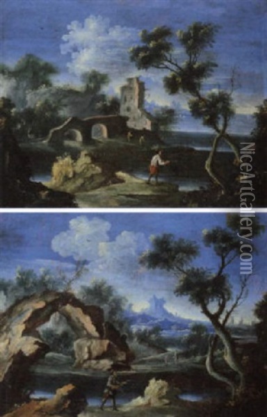 Landschaft Oil Painting - Marco Ricci