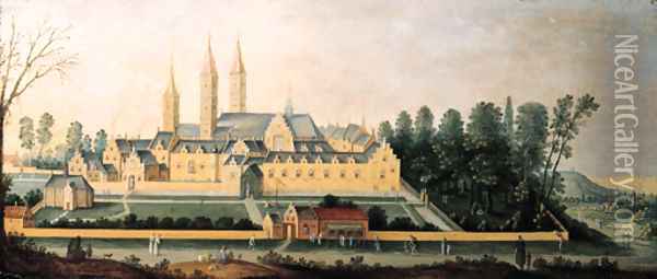 A view of Egmond abbey 3 Oil Painting - Claes Jacobsz. van der Heck