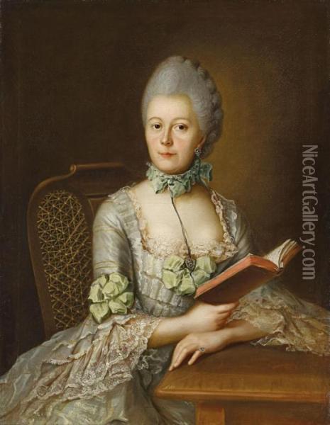 Bildnis Der Anna Victoriamaria Von Rohan, Prinzessin Von Soubise Oil Painting - Johann Heinrich The Elder Tischbein