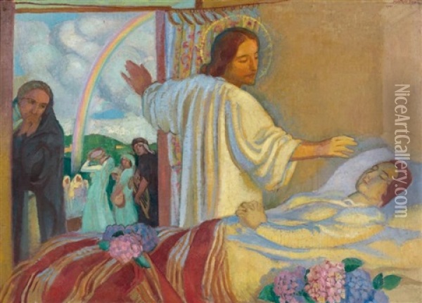 La Resurrection De La Fille De Jaire Oil Painting - Maurice Denis