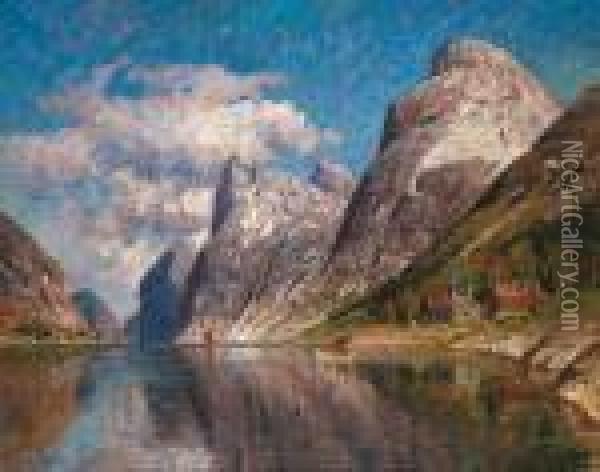 Paesaggio Con Fiordo Oil Painting - Adelsteen Normann