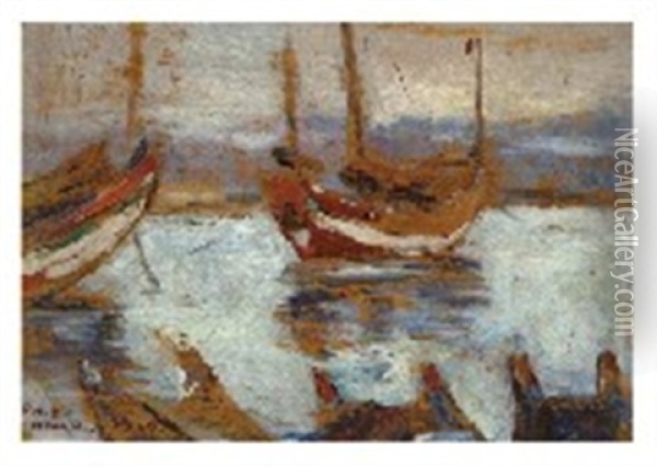 Port Oil Painting - Kunzo Minami