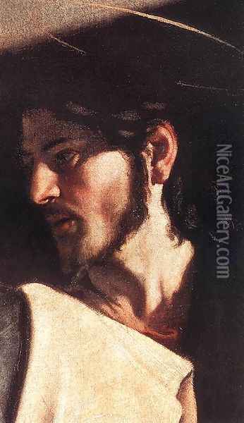 The Calling of Saint Matthew (detail 7) 1599-1600 Oil Painting - Caravaggio