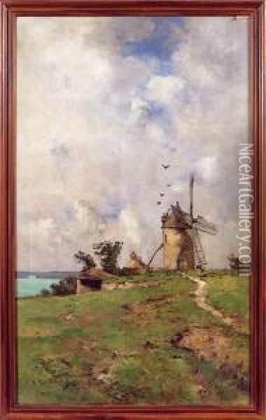 Moulin A Vent En Bord De Mer Oil Painting - Jean Baptiste Antoine Guillemet