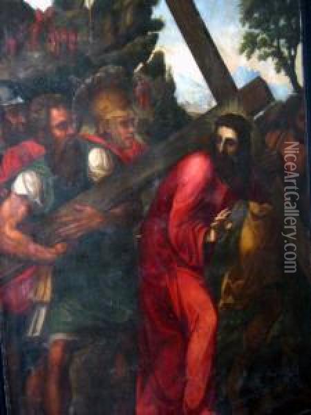 ''ascesa Al Calvario'' Oil Painting - Bartolomeo Neroni