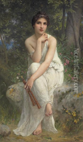 The Flute Player Oil Painting - Charles Amable Lenoir