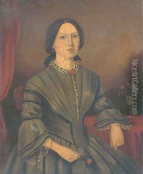 Portrait of a lady Oil Painting - English School