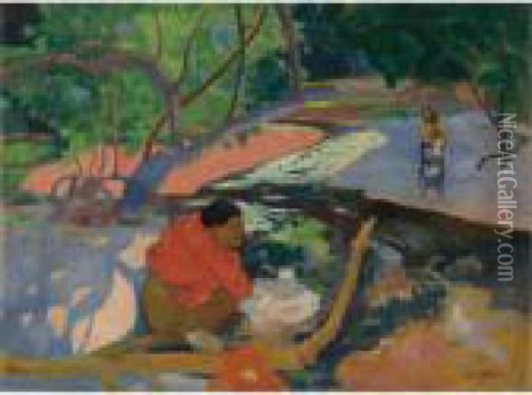Te Poipoi (le Matin) Oil Painting - Paul Gauguin