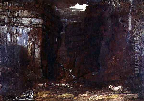 Study for Gordale Scar, c.1811-13 Oil Painting - James Ward