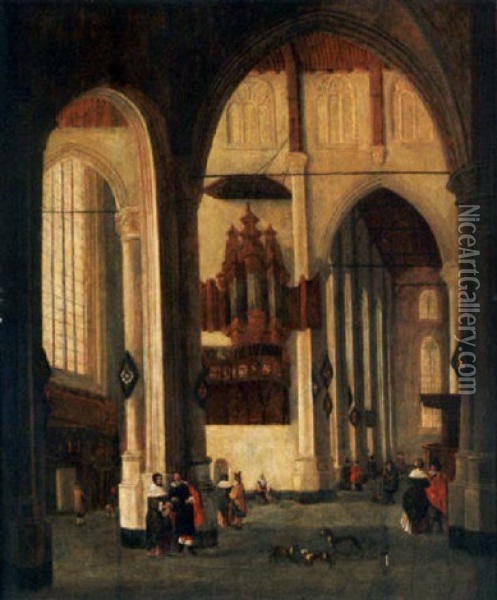 The Interior Of The Laurenskerke, Rotterdam Oil Painting - Anthonie Delorme