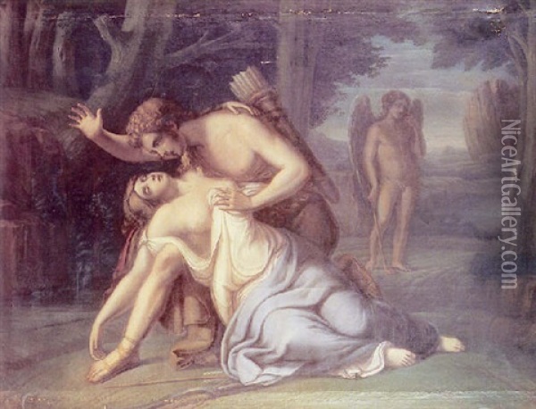 Psyche Et Cupidon Oil Painting - Andrea Appiani