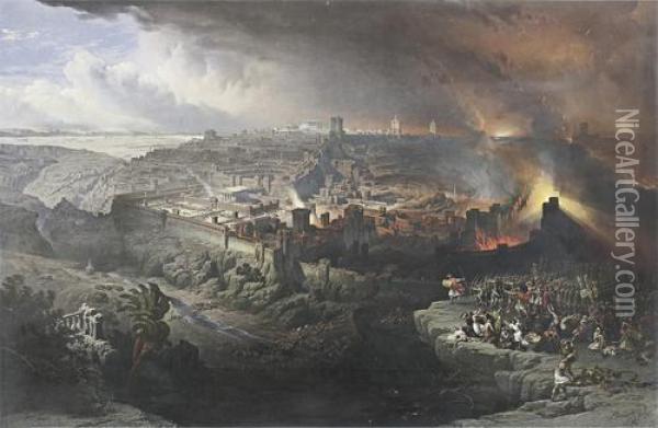 The Destruction Of Jerusalem By The Romans Oil Painting - David Roberts