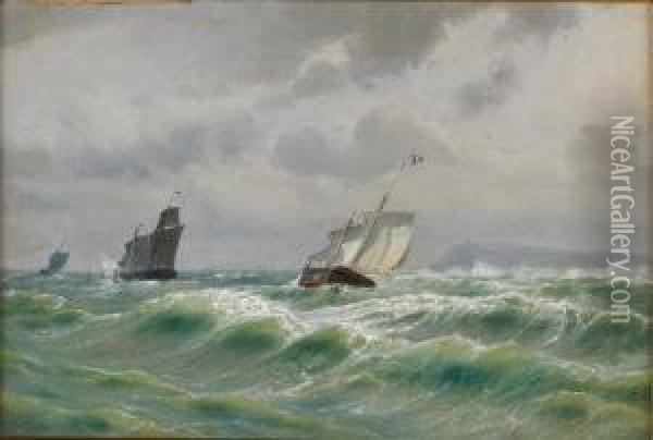 Seascape From Boulogne Oil Painting - Carl Johan Neumann