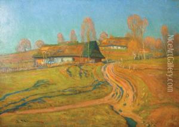 Village En Automne Oil Painting - Abraham Neumann