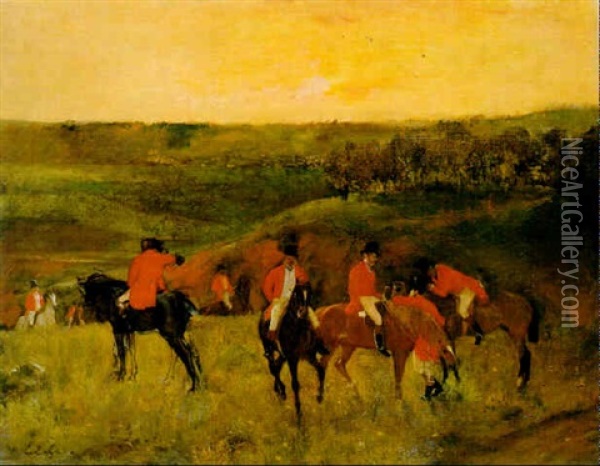 Le Depart Pour La Chassse Oil Painting - Edgar Degas