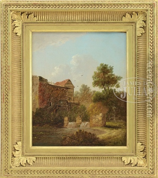 Mill In Landscape Oil Painting - William M. Hart