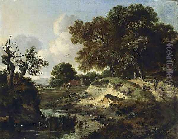 Wooded Landscape 1670s Oil Painting - Jan Wynants