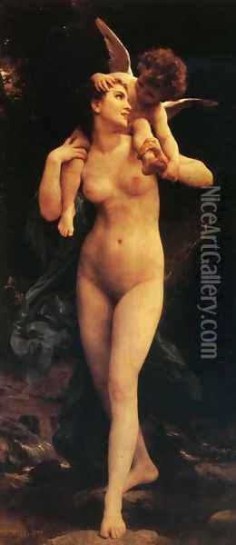 Venus and Cupid Oil Painting - William-Adolphe Bouguereau