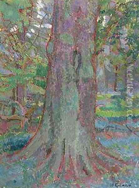 Tree Trunk Oil Painting - Harold Gilman