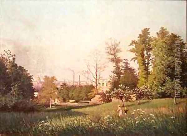 In the Park at Issy les Moulineaux Oil Painting - Prosper Galerne