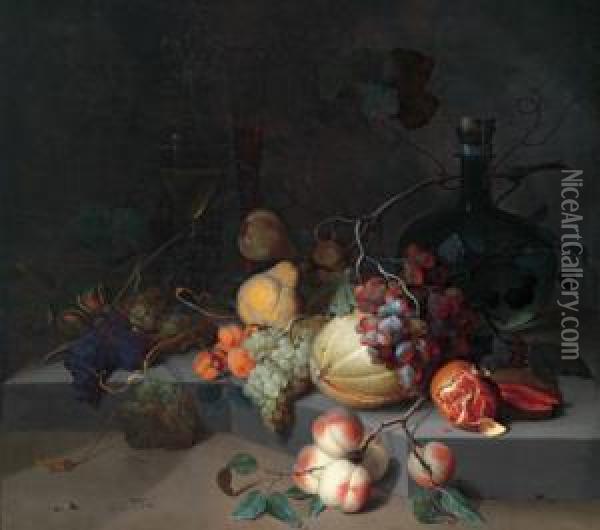 Natura Morta Con Meloni Oil Painting - Jacob van Walscapelle