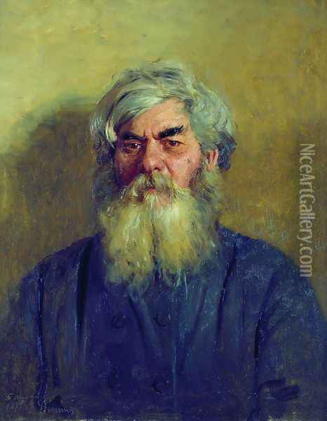 Peasant with an evil eye. Portrait of I. F. Radov, the artist's godfather Oil Painting - Ilya Efimovich Efimovich Repin
