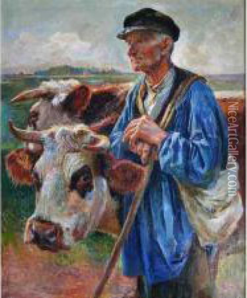 Le Vacher Oil Painting - Raymond Louis Lecourt