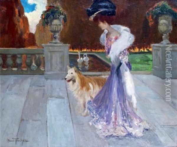 Elegante Dans Un Parc Oil Painting - Louis Abel-Truchet