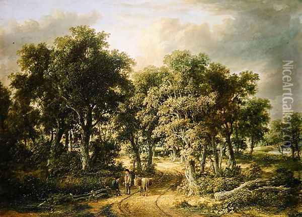 Wooded Landscape, c.1822-32 Oil Painting - James Stark