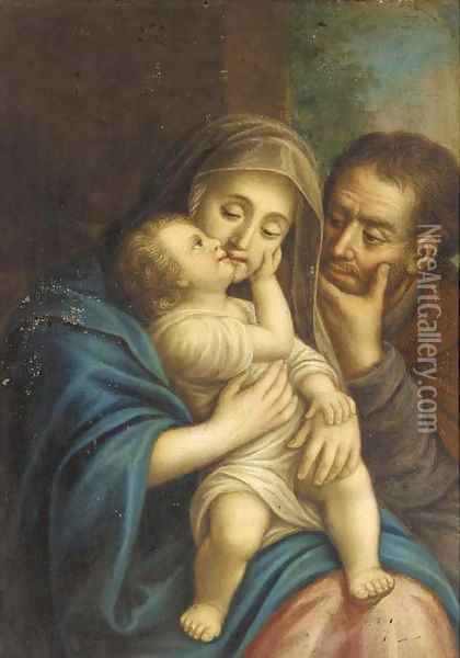 The Holy Family Oil Painting - Christian Wilhelm Ernst Dietrich