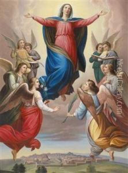 The Assumption Of Mary Oil Painting - Carl Von Blaas