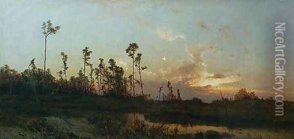 At Sunset Oil Painting - Zygmunt Sidorowicz