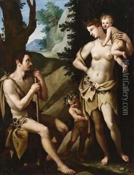 La Famiglia Di Adamo Oil Painting - (Jacopo Chimenti) Empoli