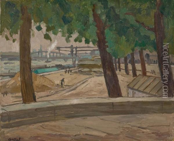 Bords De Seine Oil Painting - Louis Robert Antral