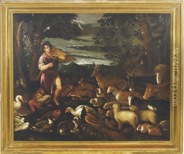 Orpheus And The Animals Oil Painting - Jacopo dal Ponte Bassano
