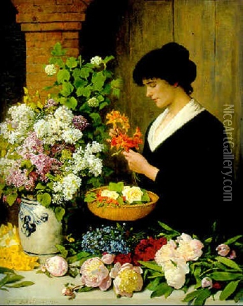 The Flower Arrangement Oil Painting - Otto Franz Scholderer